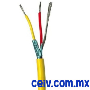 Típicamente Macadán en general Cable para termopar tipo K apantallado - De extensión con blindaje y Dren.